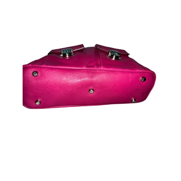 Marc Jacobs Mainline Fuchsia Leather Tote Pushlock Made Italy Y2K 